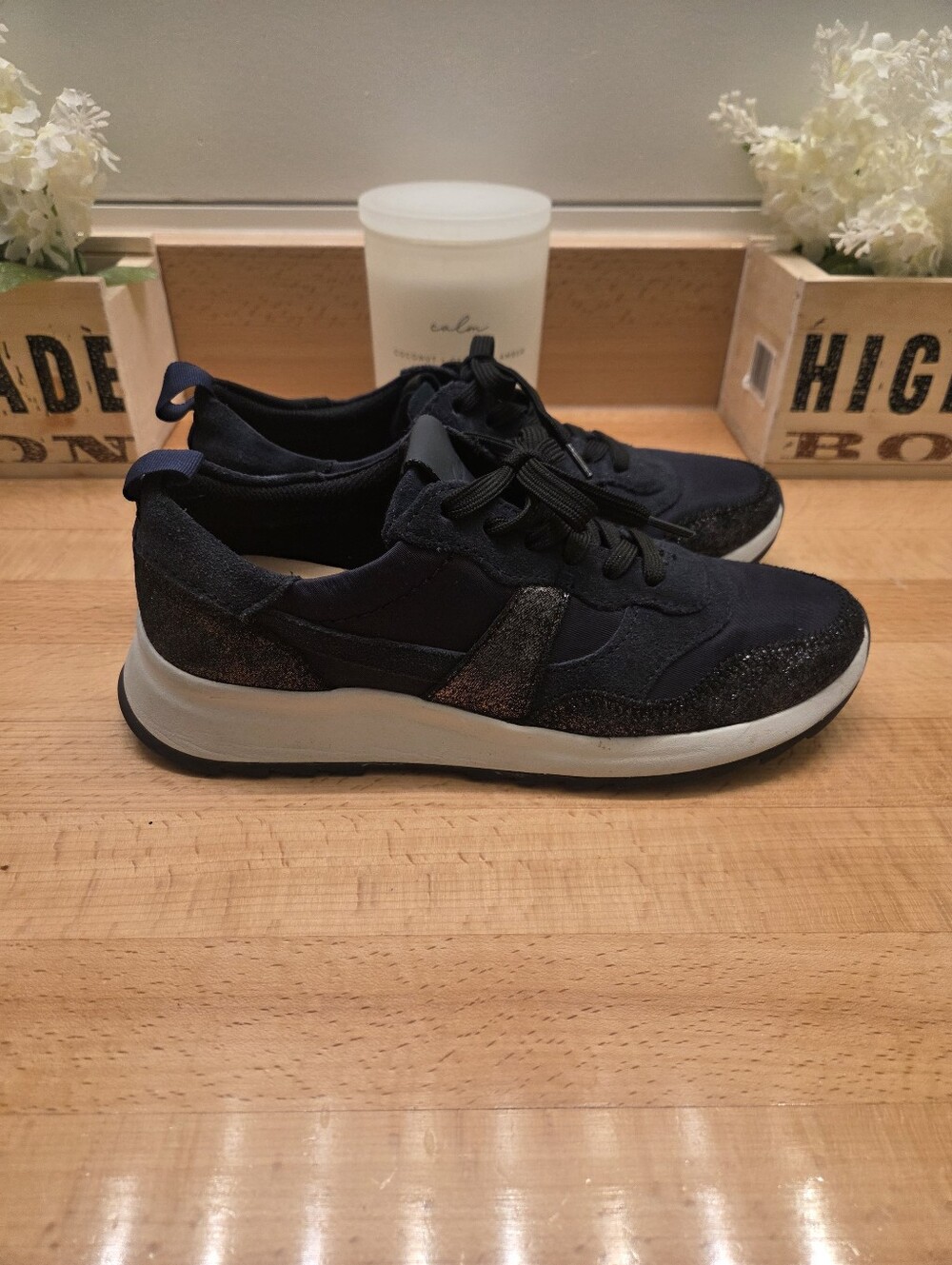 Clarks Dashlite Jazz Sneaker Dark Navy Combi Women's Size 8